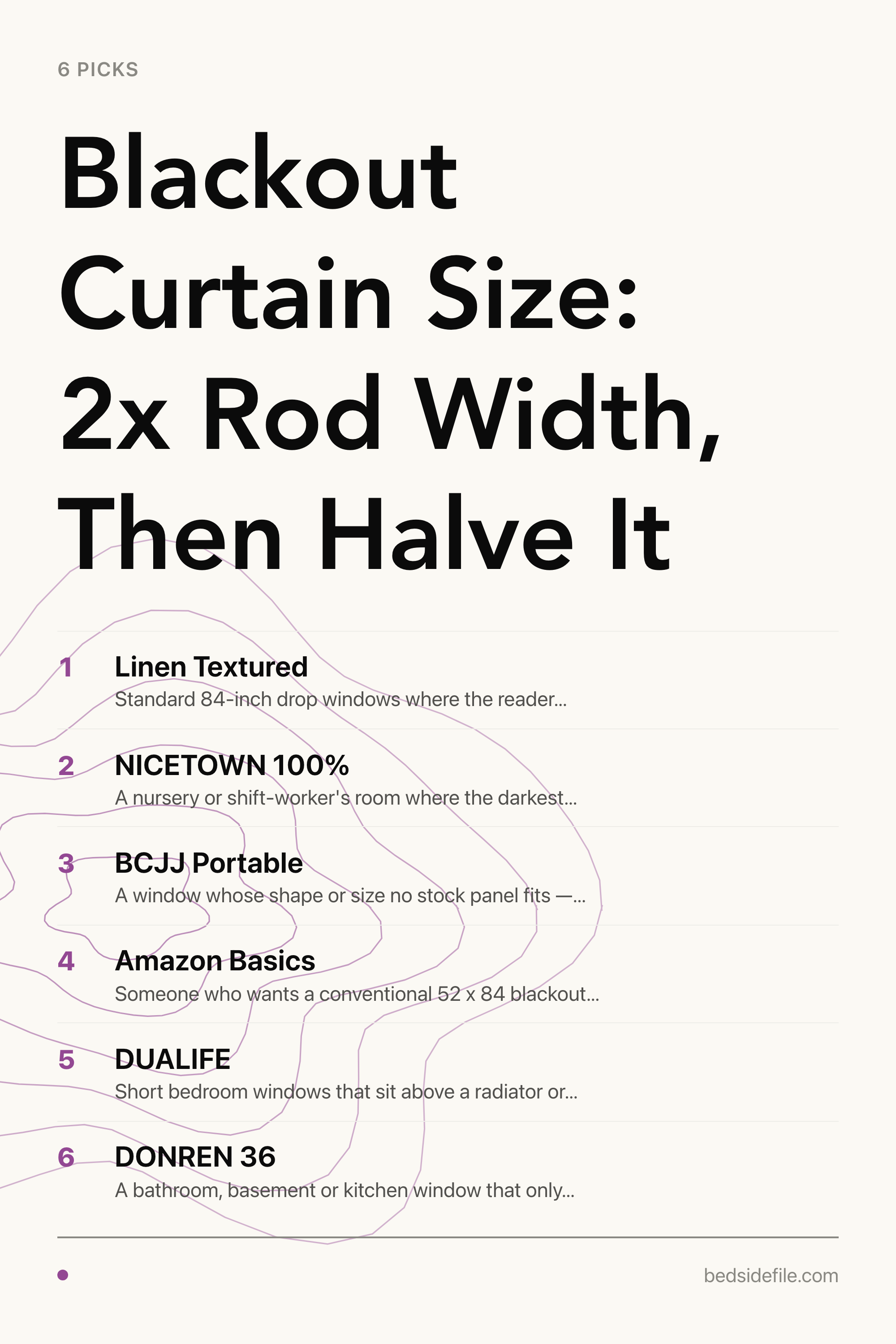Blackout Curtain Size: 2x Rod Width, Then Halve It — the picks, as a saveable list
