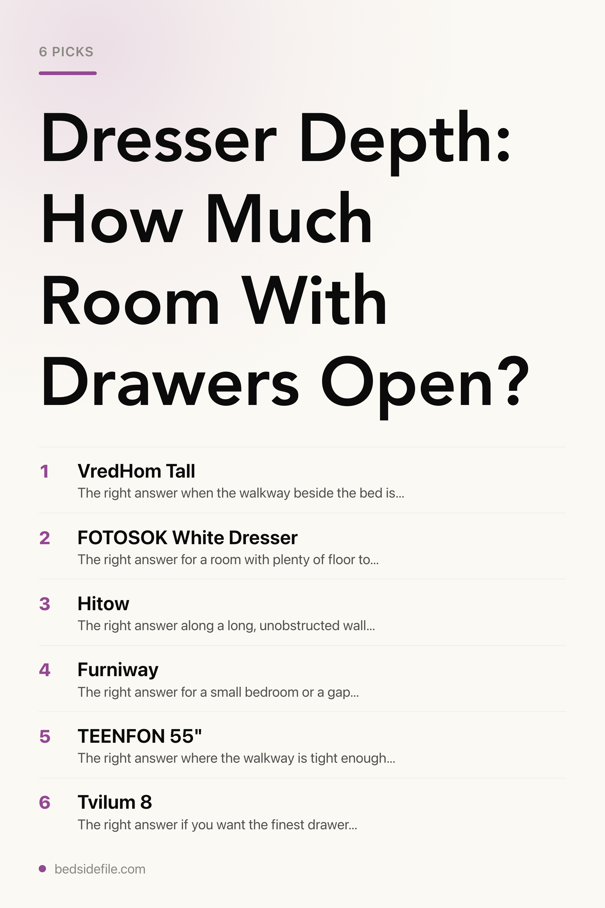 Dresser Depth: How Much Room With Drawers Open? — the picks, as a saveable list