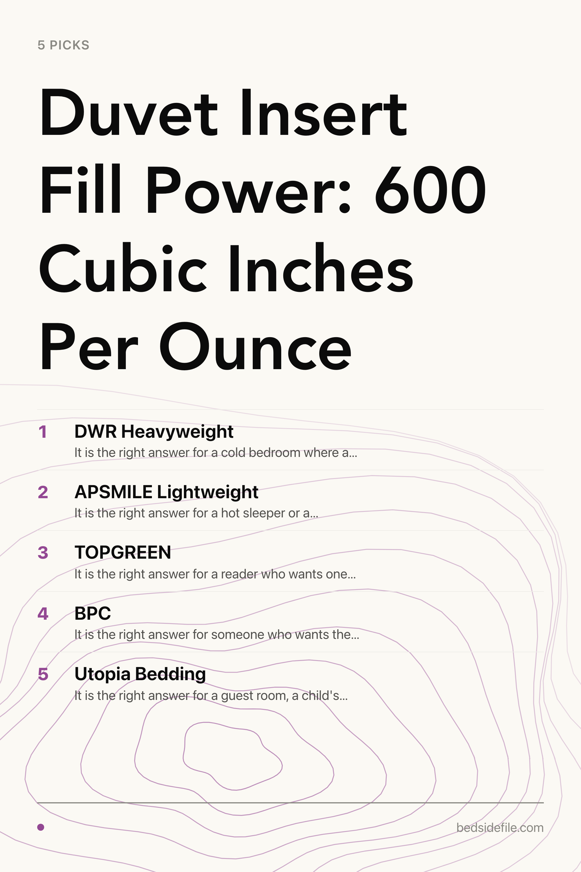 Duvet Insert Fill Power: 600 Cubic Inches Per Ounce — the picks, as a saveable list