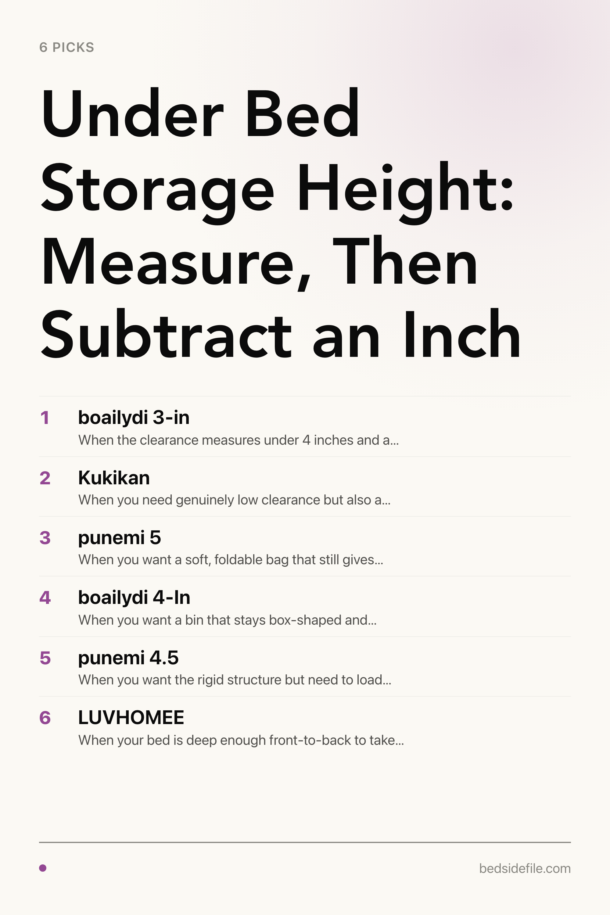 Under Bed Storage Height: Measure, Then Subtract an Inch — the picks, as a saveable list
